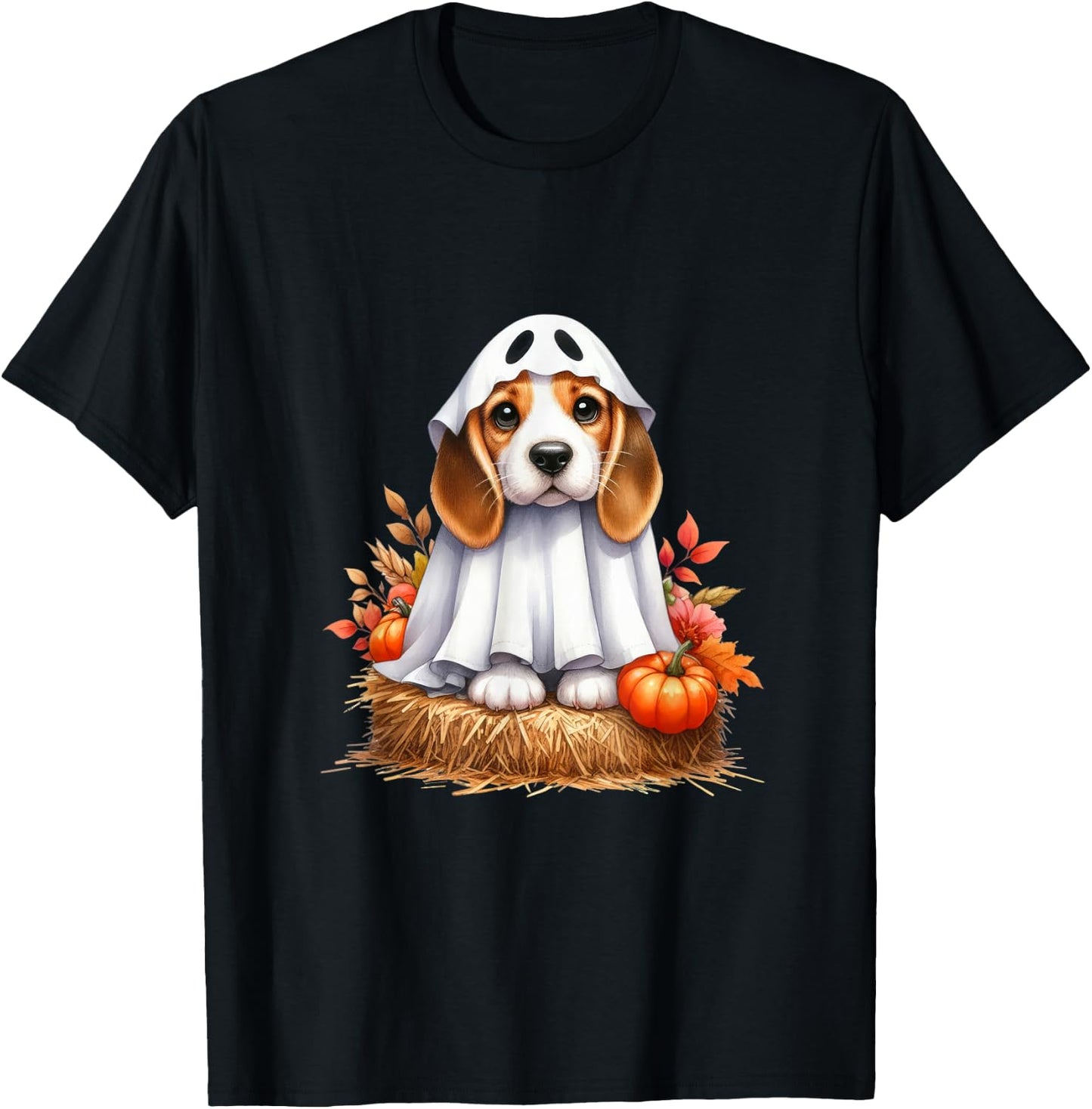 Cute Halloween Beagle dog as ghost dog owner dogs Men Women Kids T-Shirt - T-Shirt | Black
