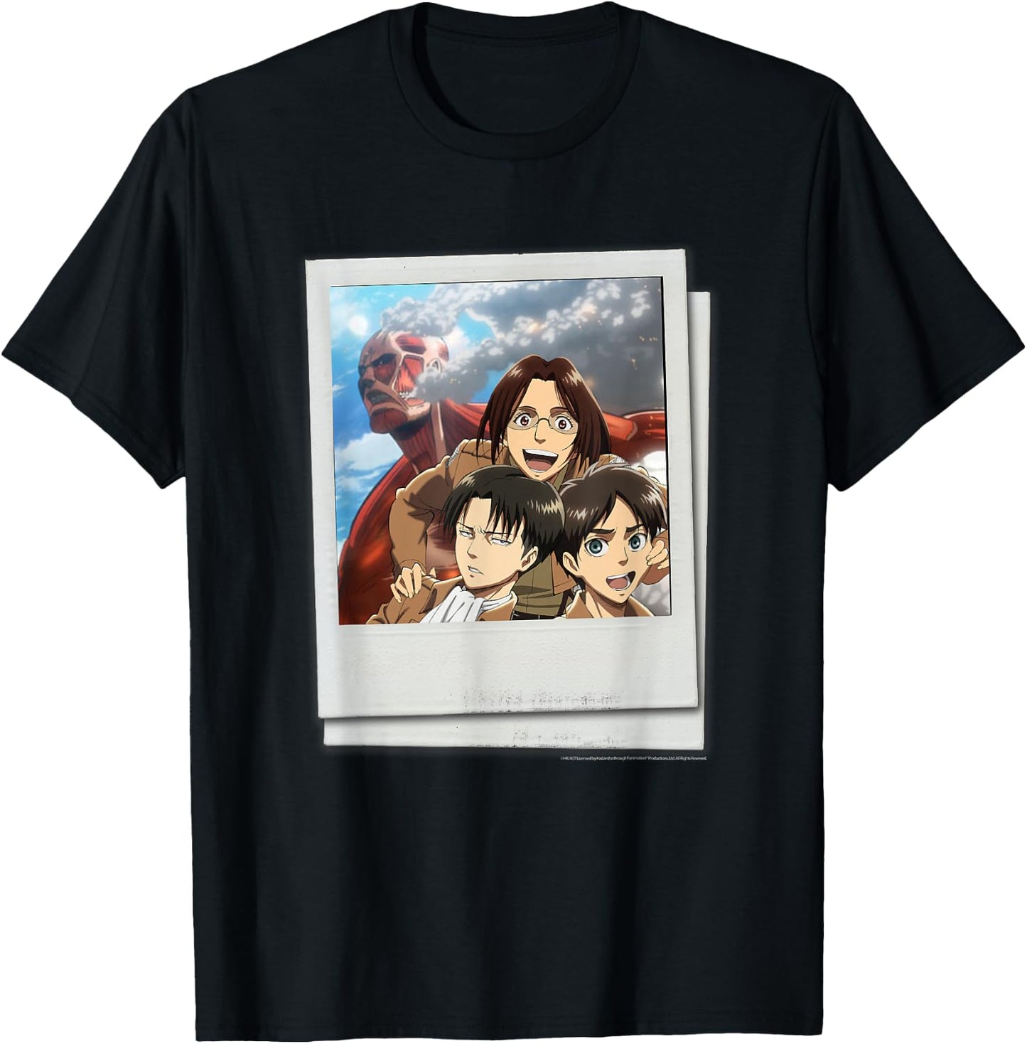 Attack on Titan See The Walls! Tourist Polaroid Photo Anime T-Shirt - T-Shirt | Black