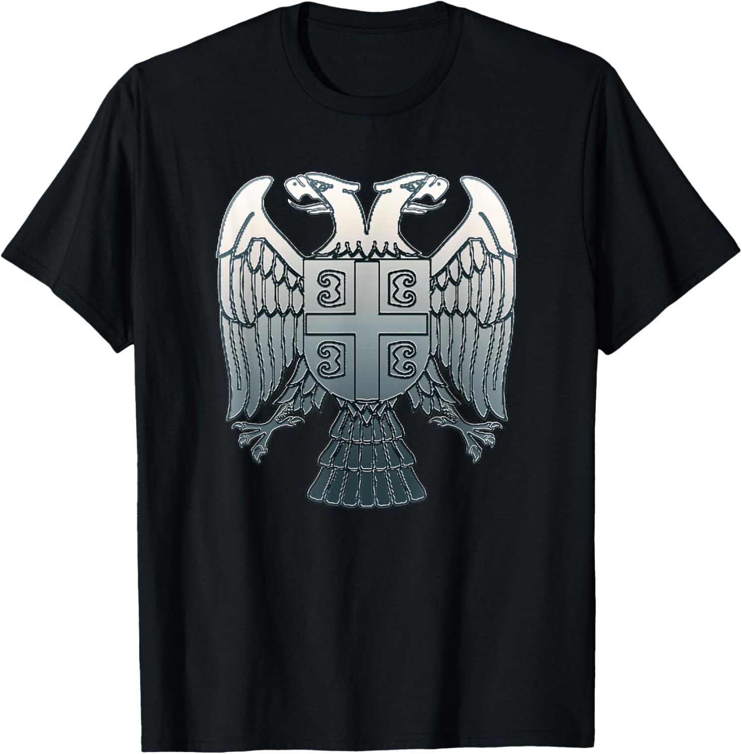 Serbian Double Headed Eagle Emblem - Serbia Coat of Arms T-Shirt - T-Shirt | Black