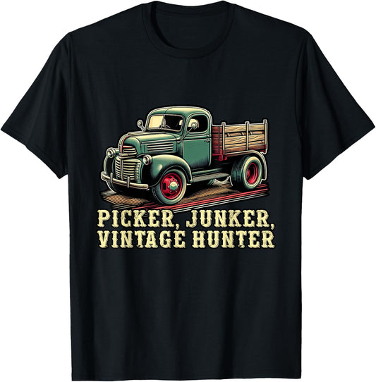 Antique Collector Antique Lover Picker Junker Vintage Hunter T-Shirt - T-Shirt | Black