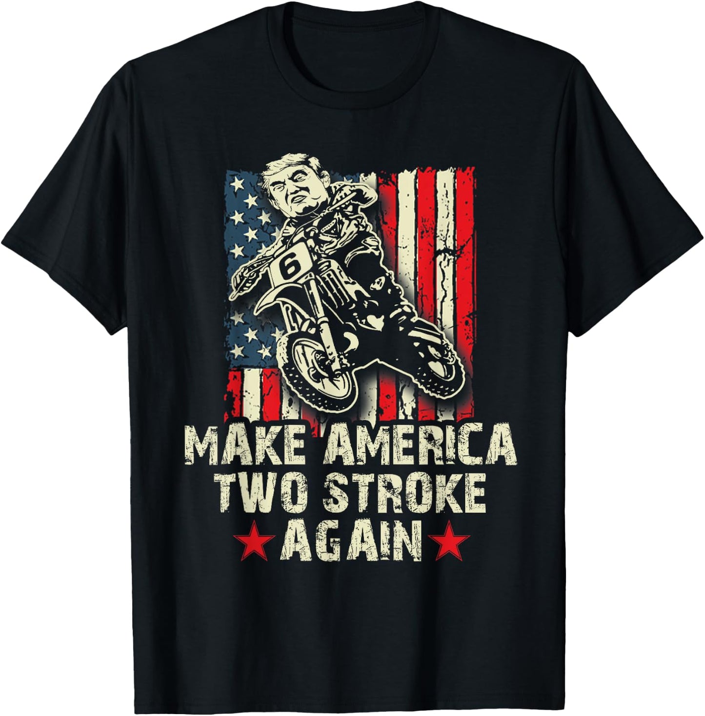 Make America Two Stroke Again shirt. Biker for Trump T-Shirt - T-Shirt | Black