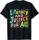Literacy And Justice For All Protect Banned Books Library T-Shirt - T-Shirt | Black