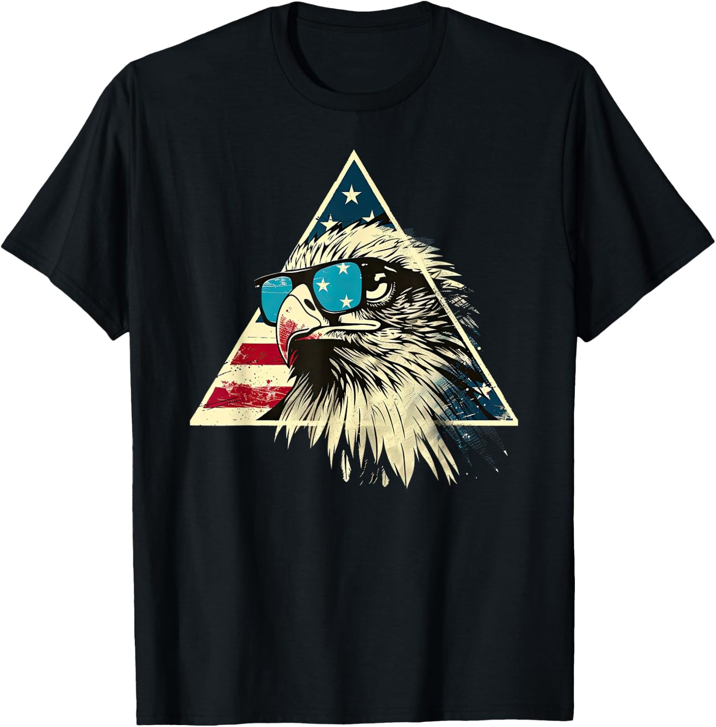 American Bald Eagle, American Flag, Cool T-Shirt - T-Shirt | Black