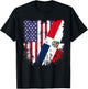 Dominican Republic Roots Half American Flag Dominican T-Shirt - T-Shirt | Black