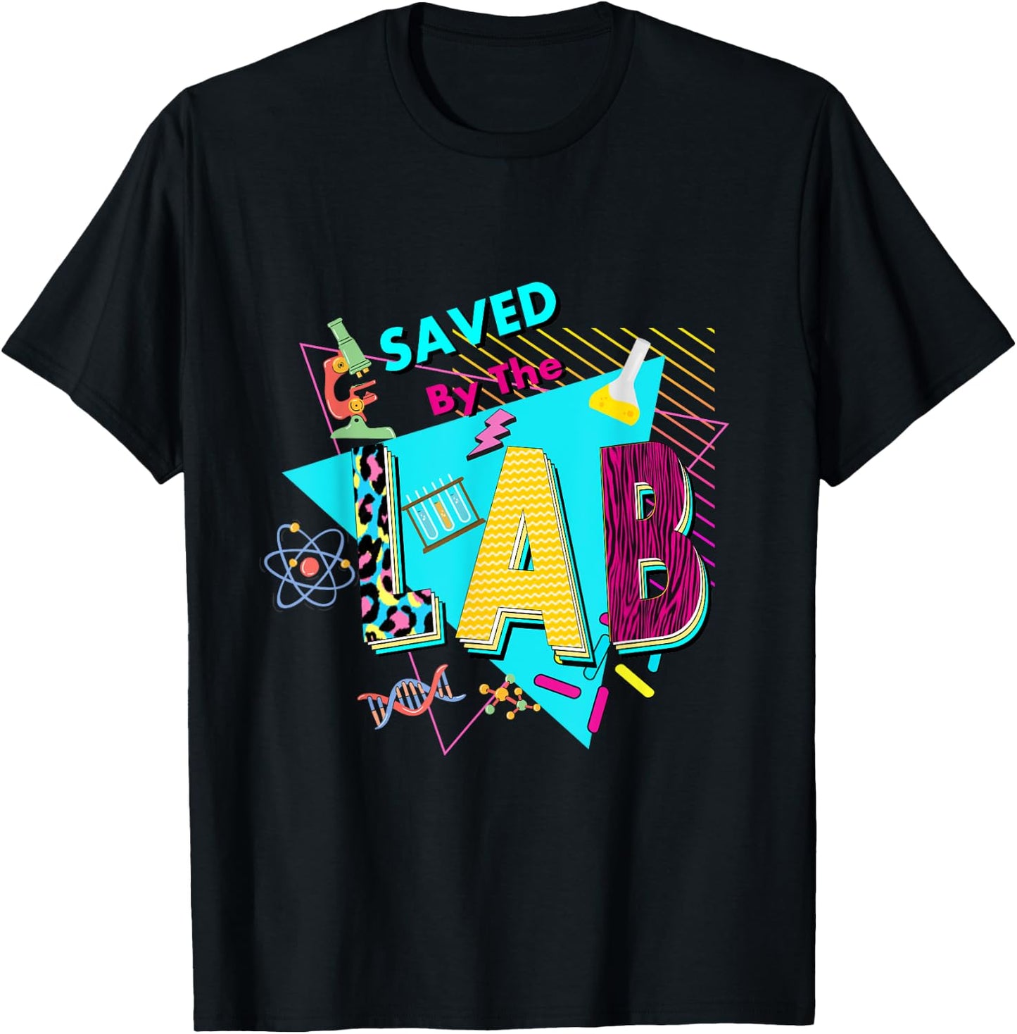 Saved By The Lab Retro Lab Week 2024 Laboratory Technician T-Shirt - T-Shirt | Black
