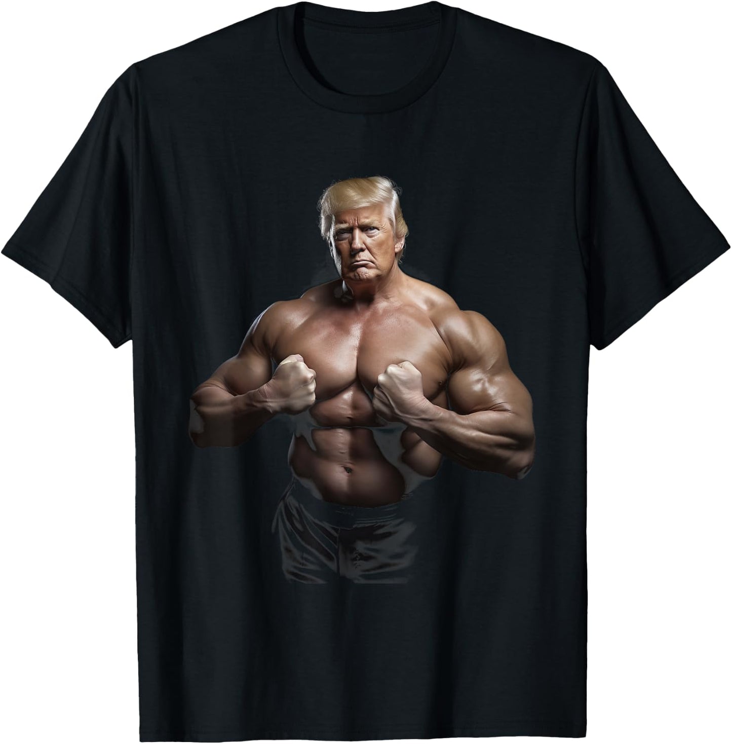 Donald Pump Bodybuilder America Gym Fitness Trump 2024 T-Shirt - T-Shirt | Black