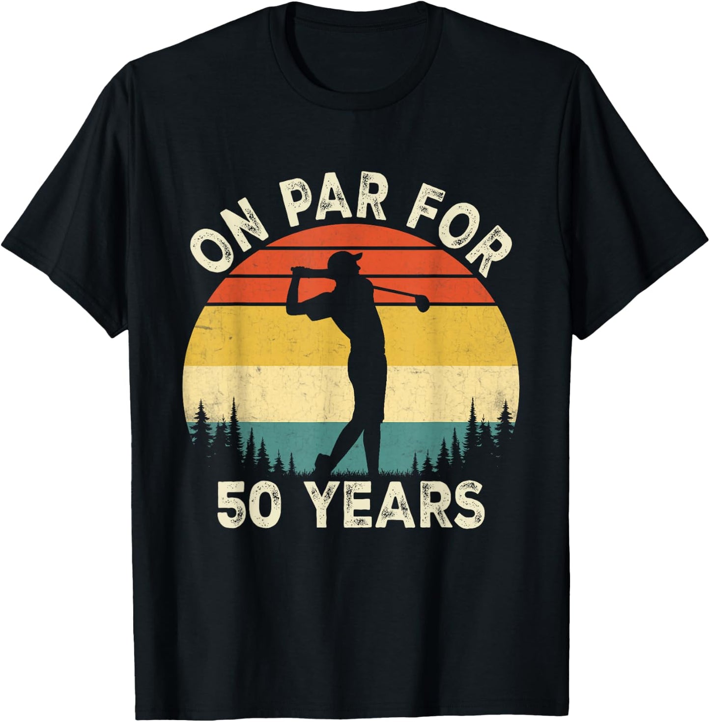 Funny 50th Birthday Golf Golfer 50 Year Old Golf Birthday T-Shirt - T-Shirt | Black