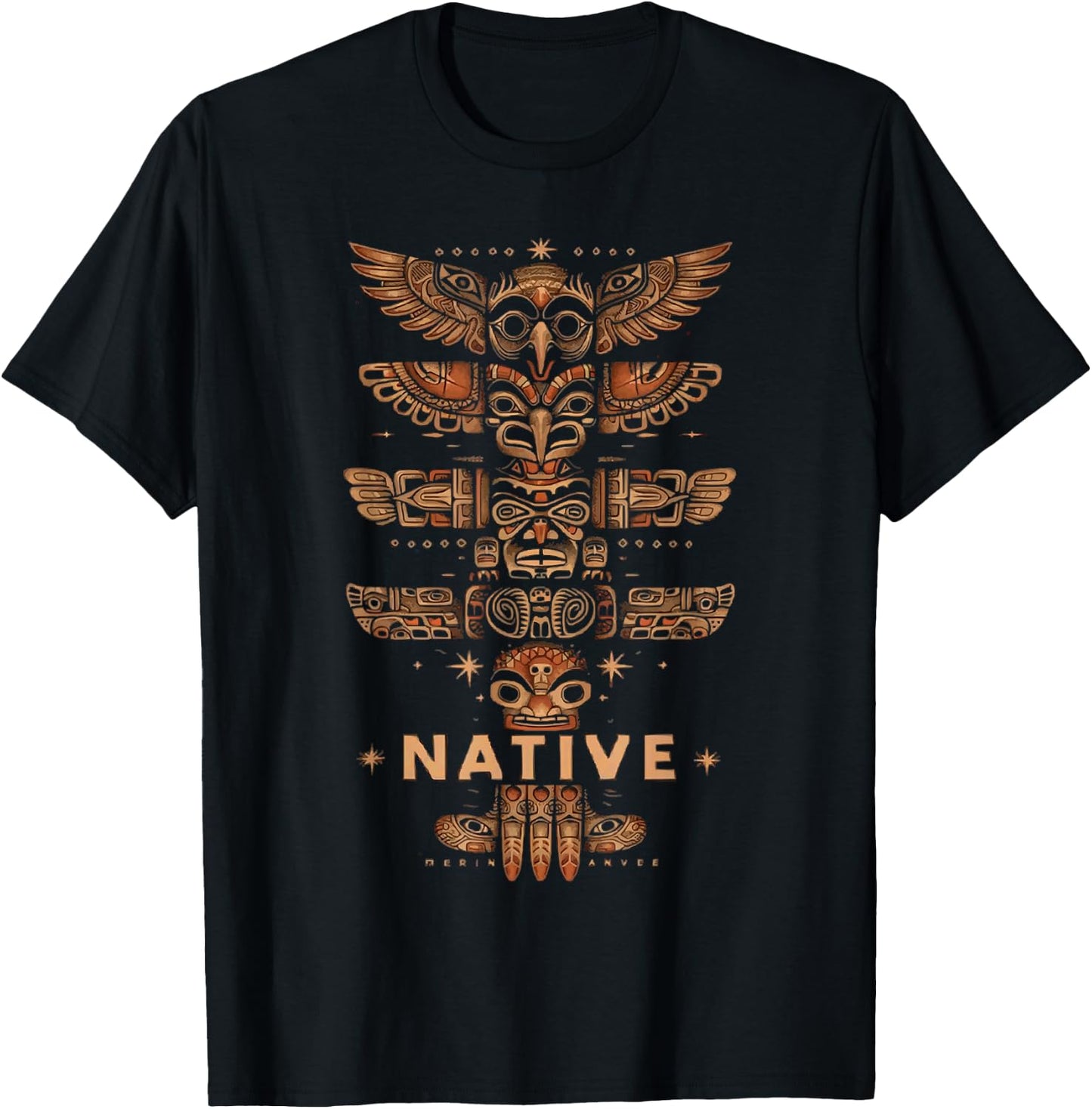 Totem Pole Indigenous People Native American Totem T-Shirt - T-Shirt | Black