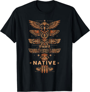 Totem Pole Indigenous People Native American Totem T-Shirt - T-Shirt | Black