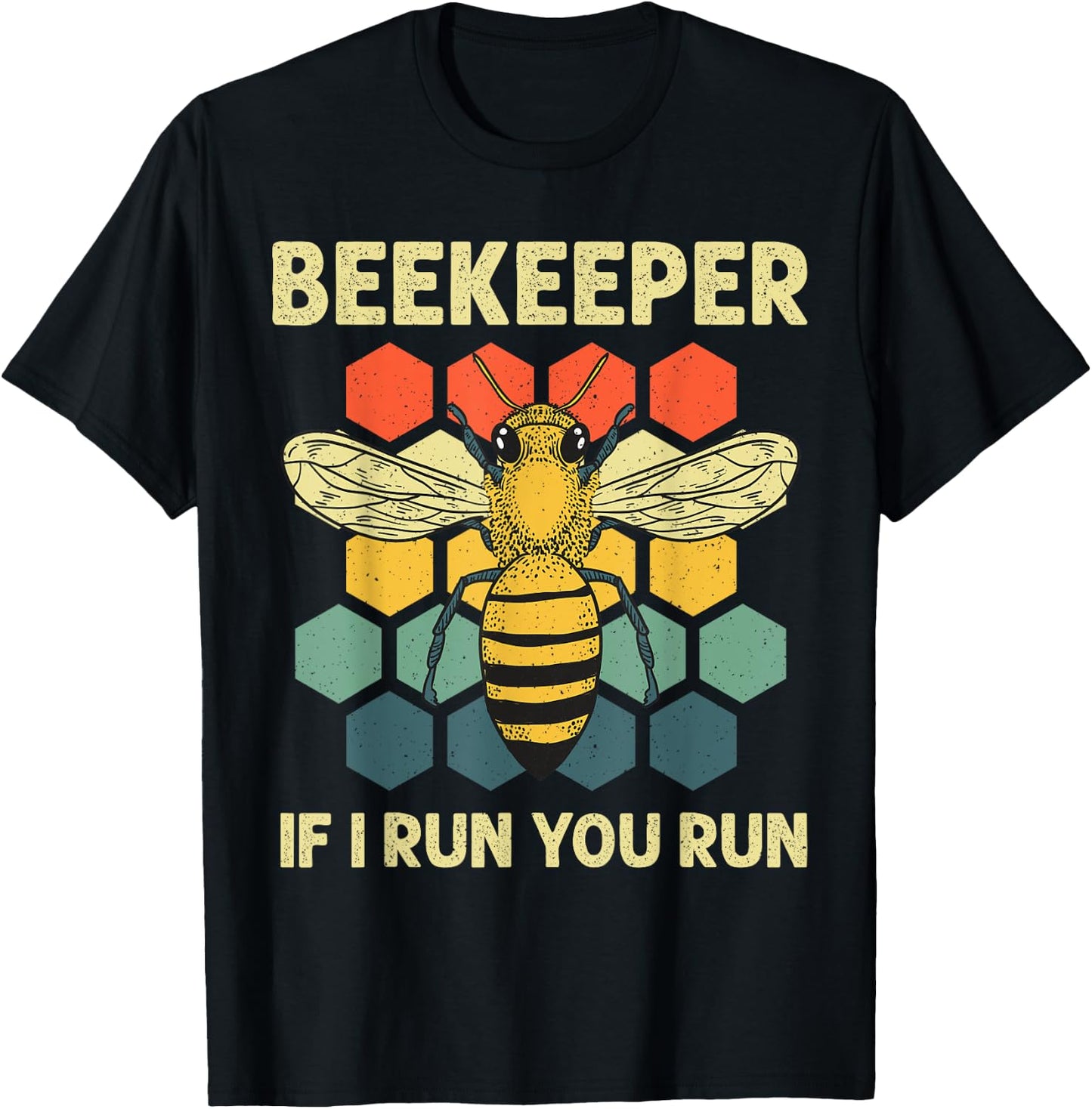 Funny Beekeeper Art Women Bee Honeycomb Beekeeping T-Shirt - T-Shirt | Black
