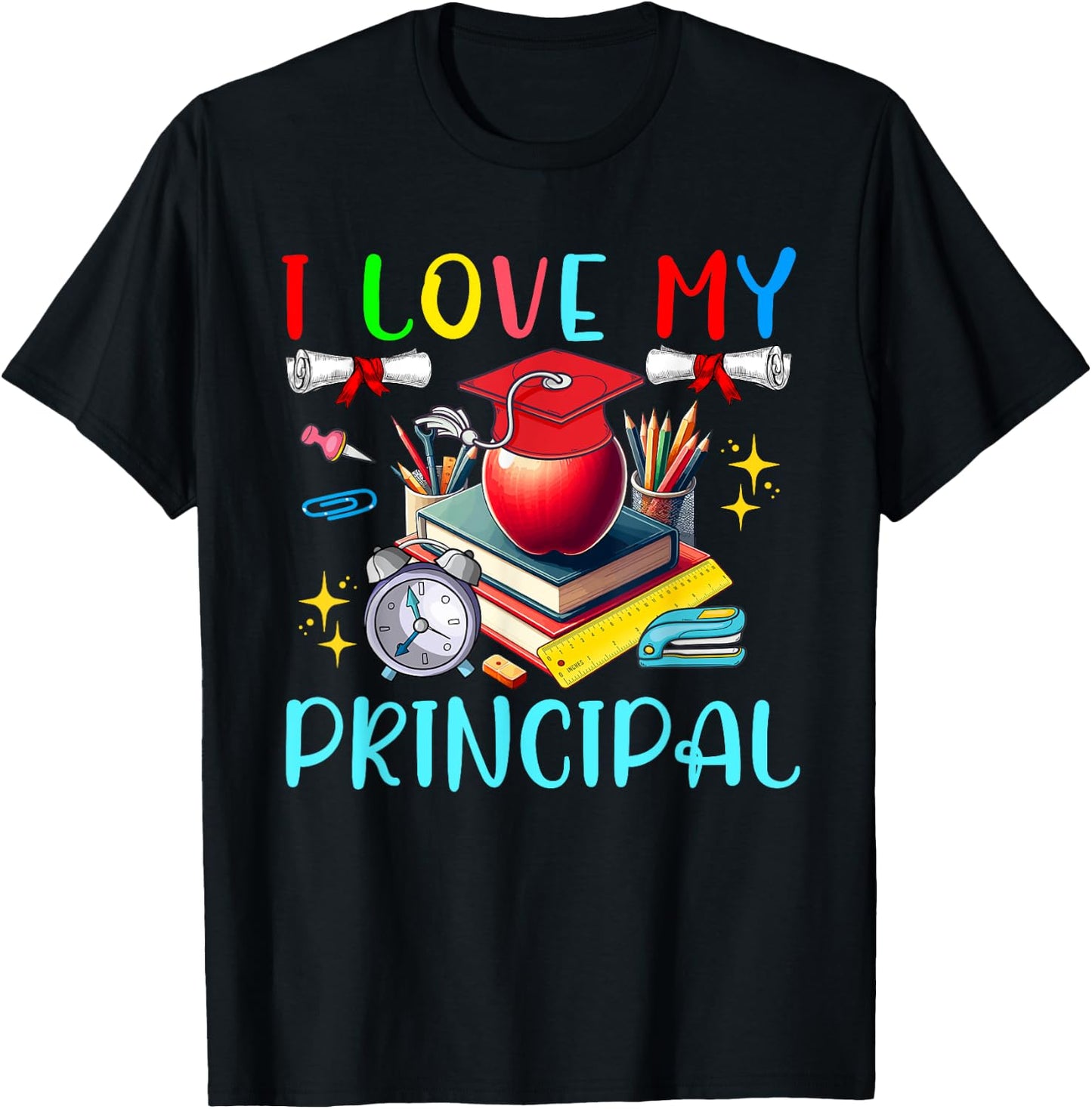 I Love My Principal Matching Kids Students Graduate Lover T-Shirt - T-Shirt | Black