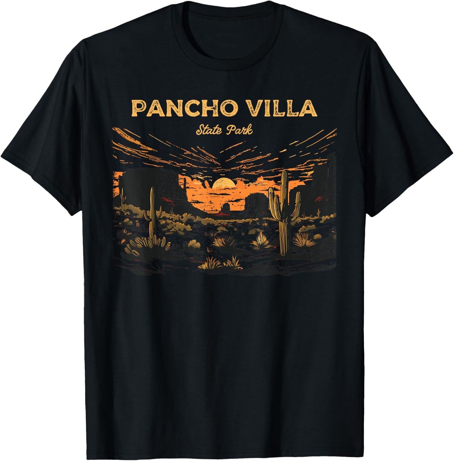 Pancho Villa State Park New Mexico Retro Vintage T-Shirt - T-Shirt | Black