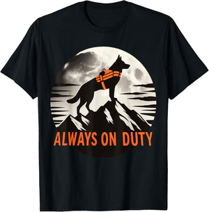 Search and Rescue Dog Silhouette Always on Duty Mountain Women Kids T-Shirt - T-Shirt | Black