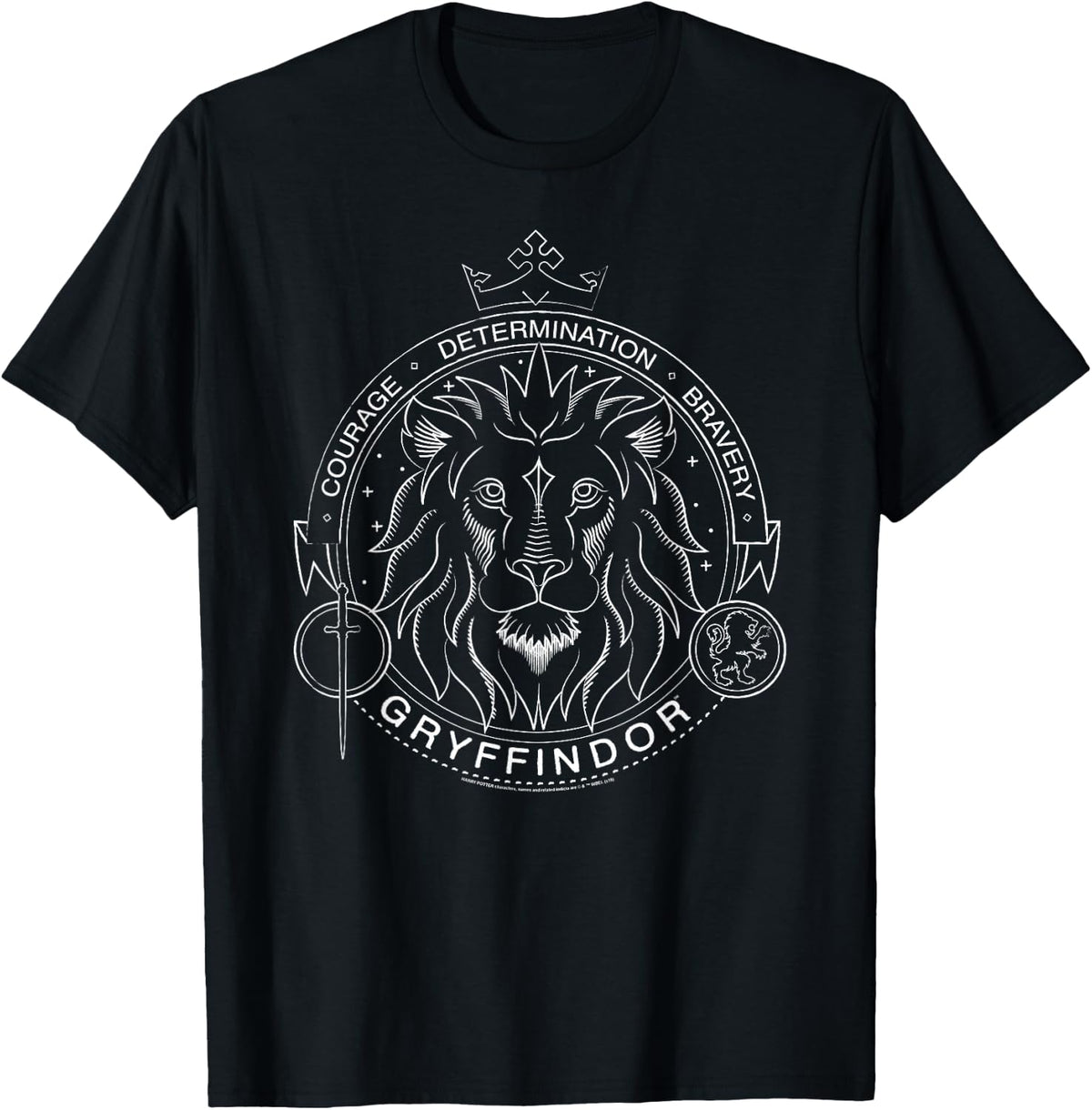 Popfunk Harry Potter Gryffindor Badge -Adults Kids Black T-Shirt - T-Shirt | Black