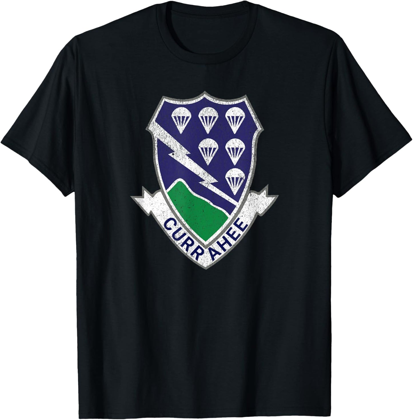 Patriotic Veteran Military Distressed 506th Infantry Veteran T-Shirt - T-Shirt | Black