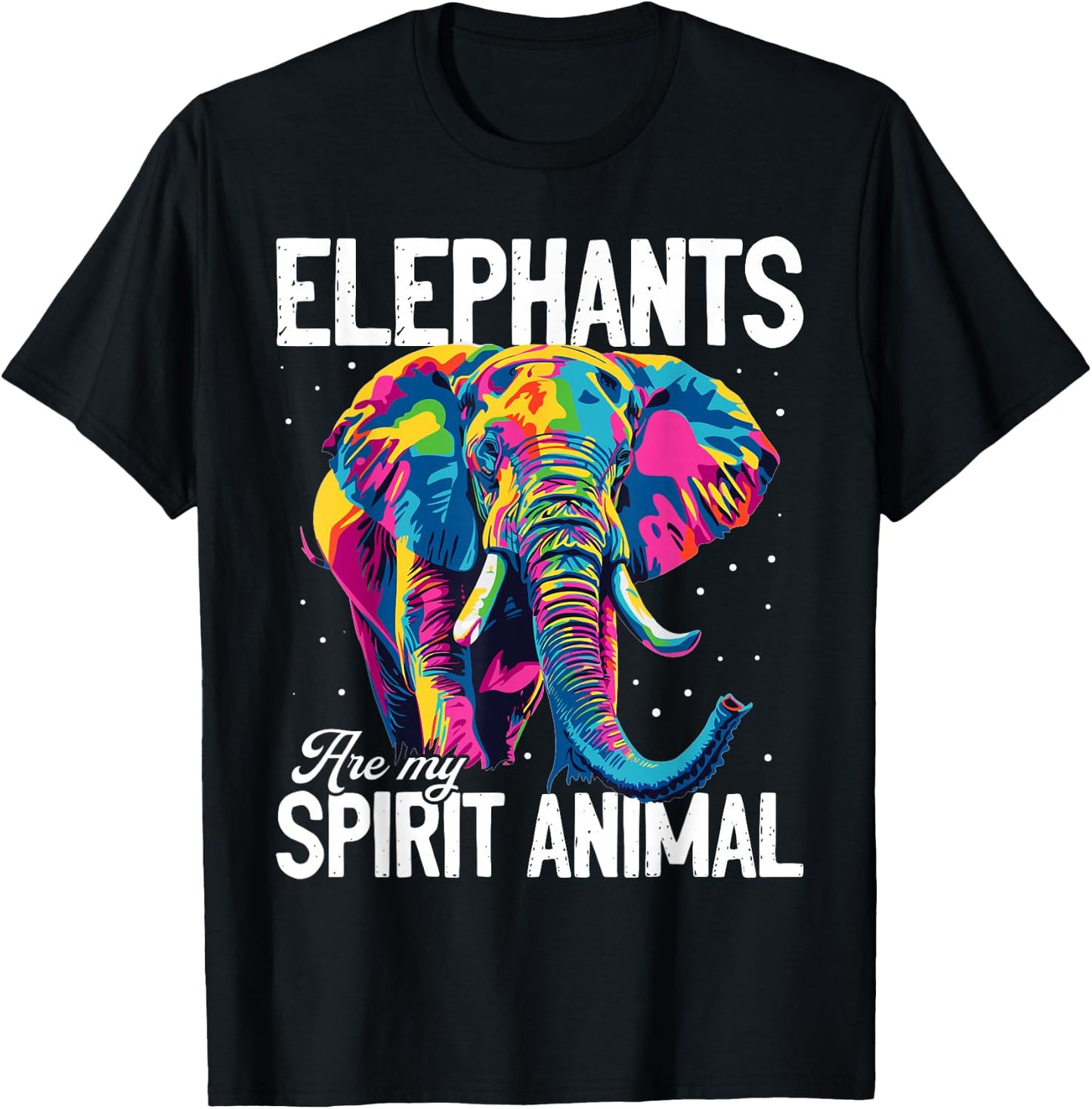 Funny Elephant Animal Elephants are my spirit animal T-Shirt - T-Shirt | Black