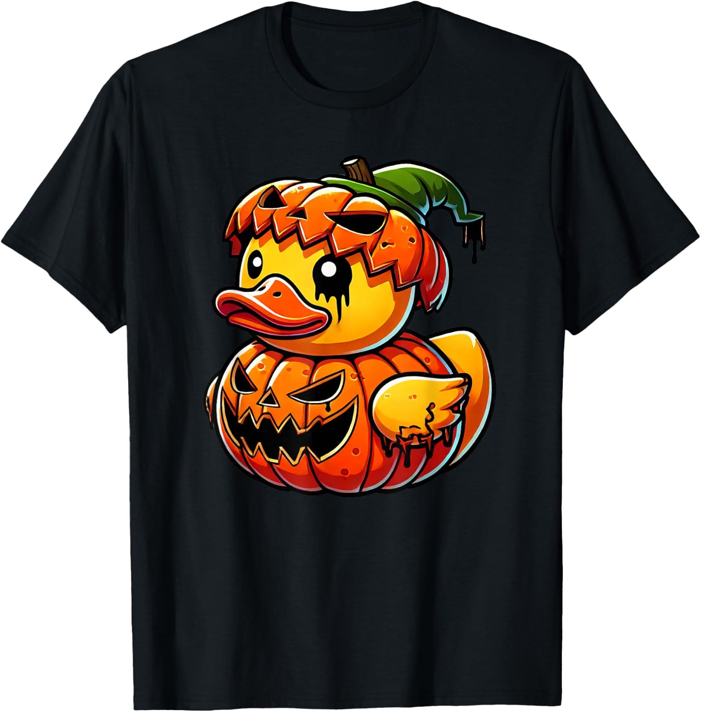Funny Duck Pumpkin Halloween Costume Boys Girls Kids T-Shirt - T-Shirt | Black