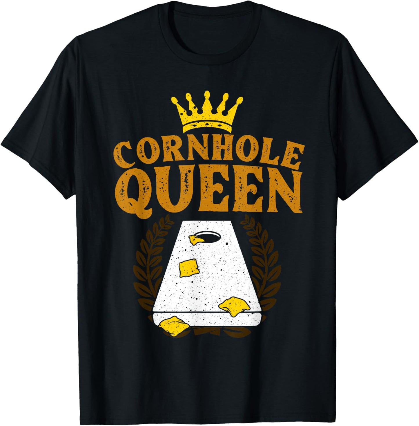 Funny Cornhole Queen Design Girls Cornhole Lover T-Shirt - T-Shirt | Black