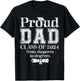 Proud Dad of 2024 Graduate Father Senior 24 Graduation Gift T-Shirt - T-Shirt | Black