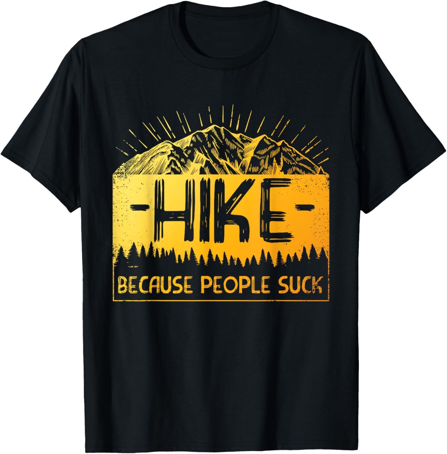 Funny Hiking Art Women Hiker Camping Nature Hiking T-Shirt - T-Shirt | Black