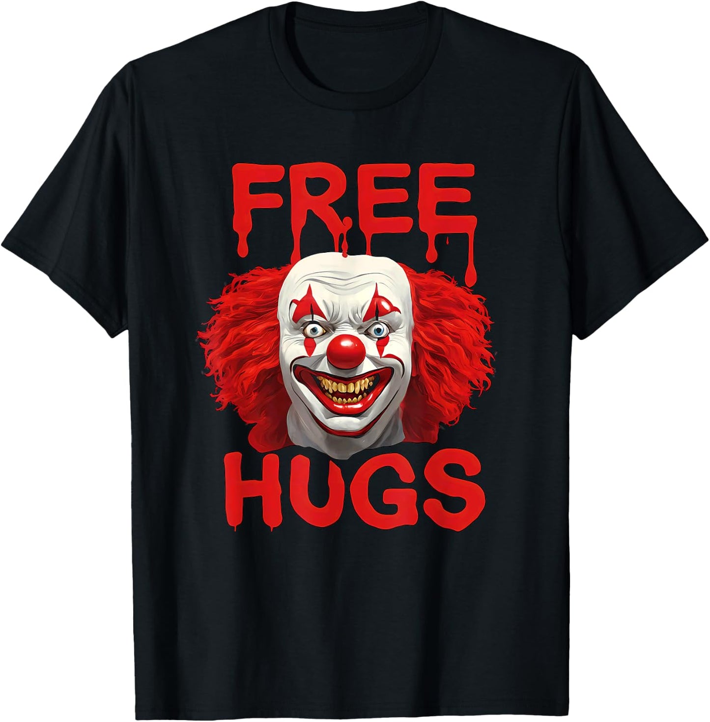 Horror Scary Clown Free Hug Halloween Costume T-Shirt - T-Shirt | Black