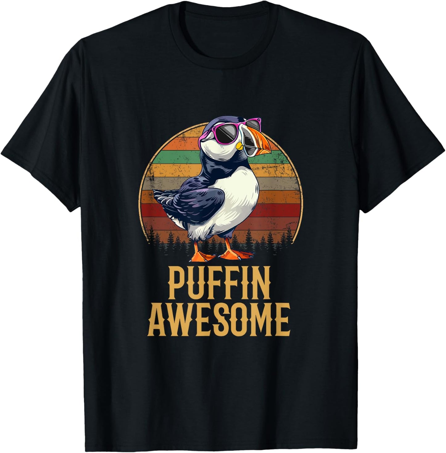 Puffin Awesome, Puffin T-Shirt - T-Shirt | Black