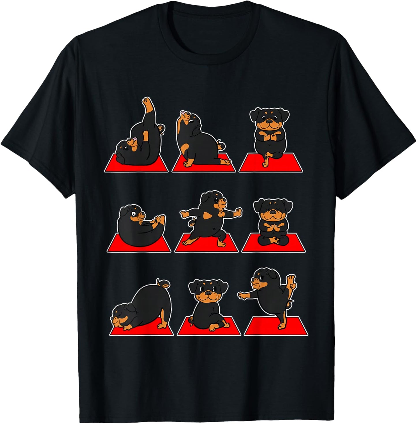 Rottweiler Yoga Student Teacher Meditation Namaste T-Shirt - T-Shirt | Black