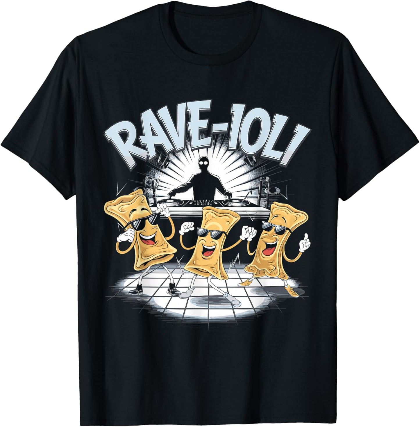 Rave-ioli Funny Pasta DJ Rave Party T-Shirt - T-Shirt | Black