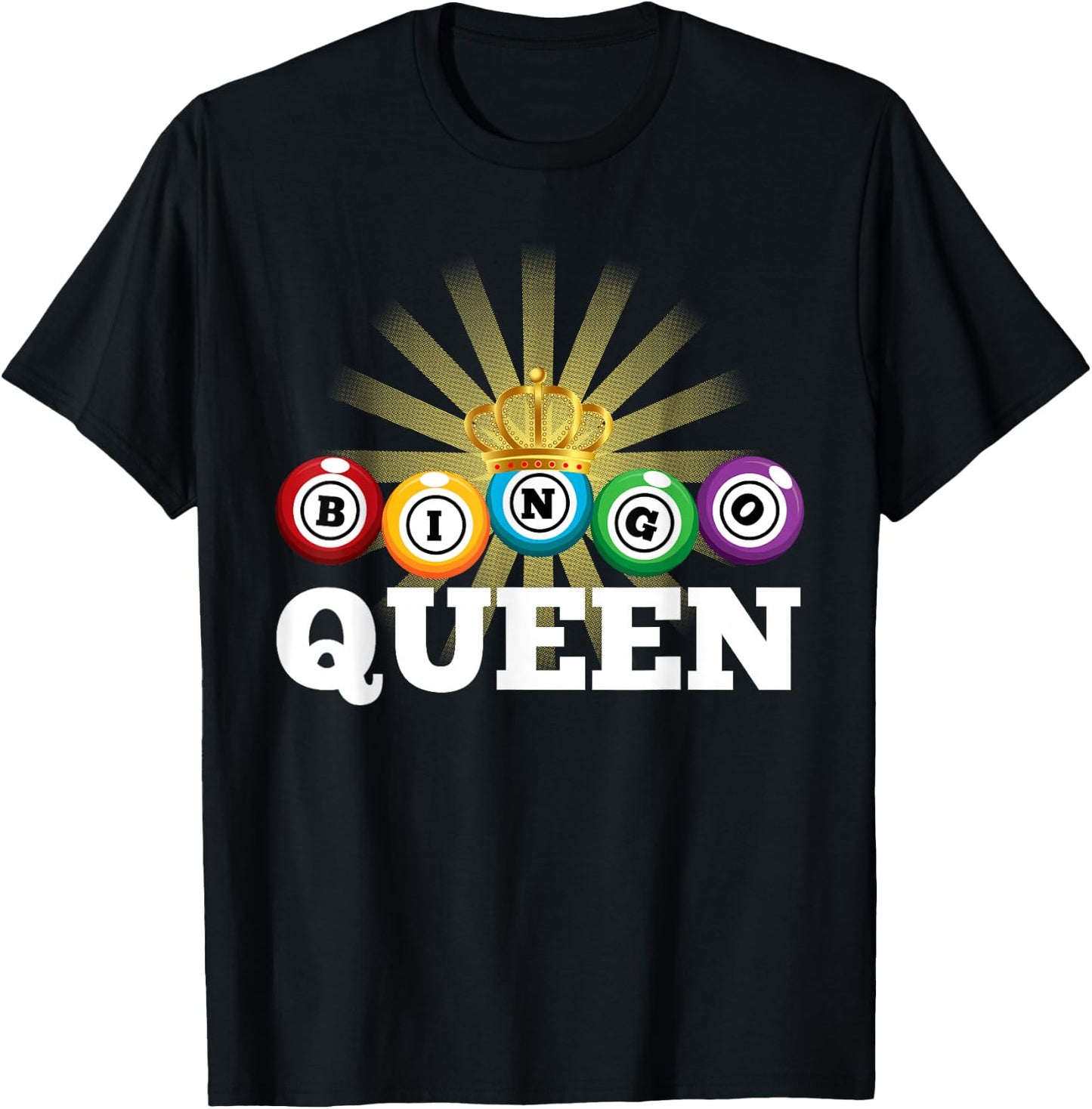 Bingo Queen Design Girls Bingo Lover Bingo Player T-Shirt - T-Shirt | Black