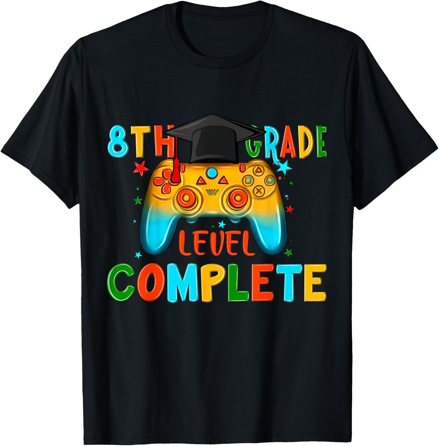 8th Grade Gamer Graduate Game Over Teacher Graduation 2024 Women Kids T-Shirt - T-Shirt | Black