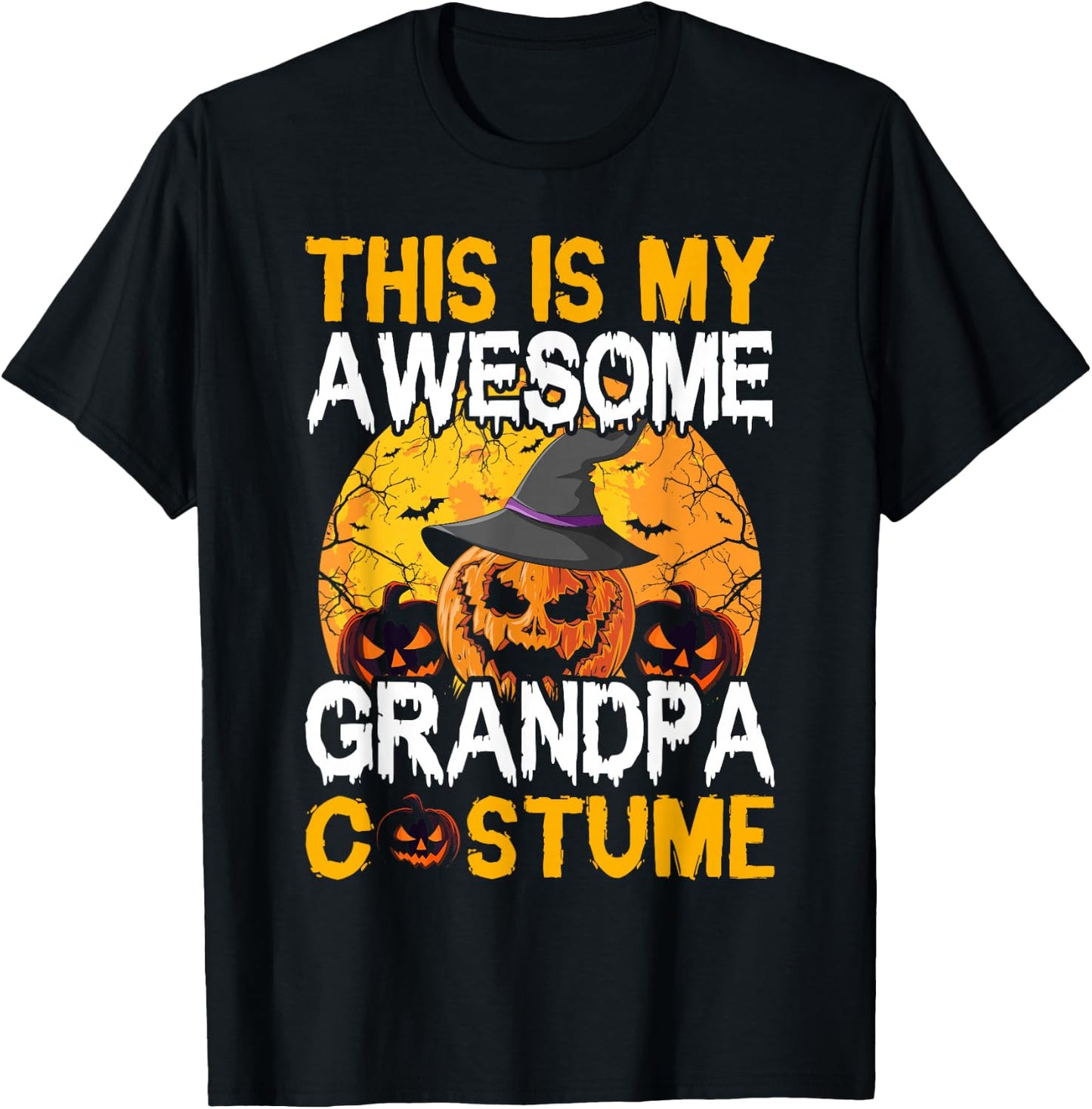 This Is My Awesome Grandpa Costume Halloween T-Shirt - T-Shirt | Black