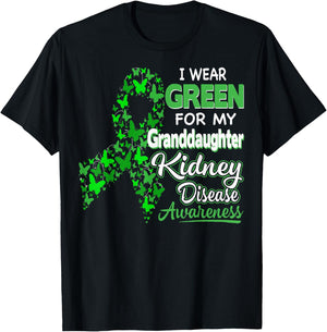 I wear Green for my Granddaughter - Kidney Disease Awareness T-Shirt - T-Shirt | Black