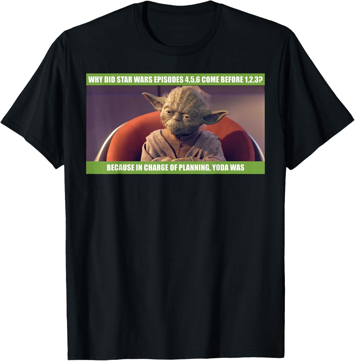 Star Wars Yoda Was In Charge Of Planning Meme T-Shirt - T-Shirt | Black