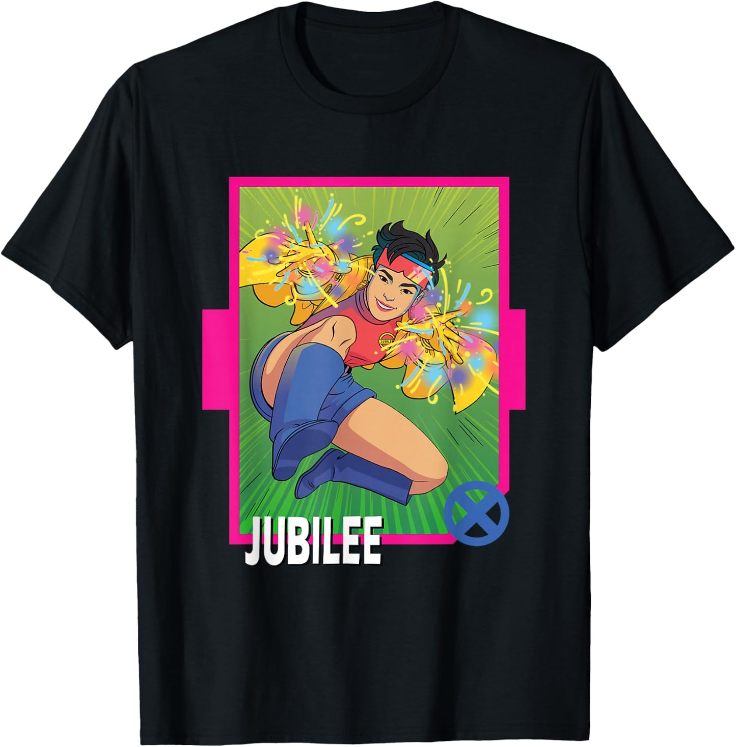 Marvel X-Men '97 Classic Jubilee Vintage Super Hero Card T-Shirt - T-Shirt | Black