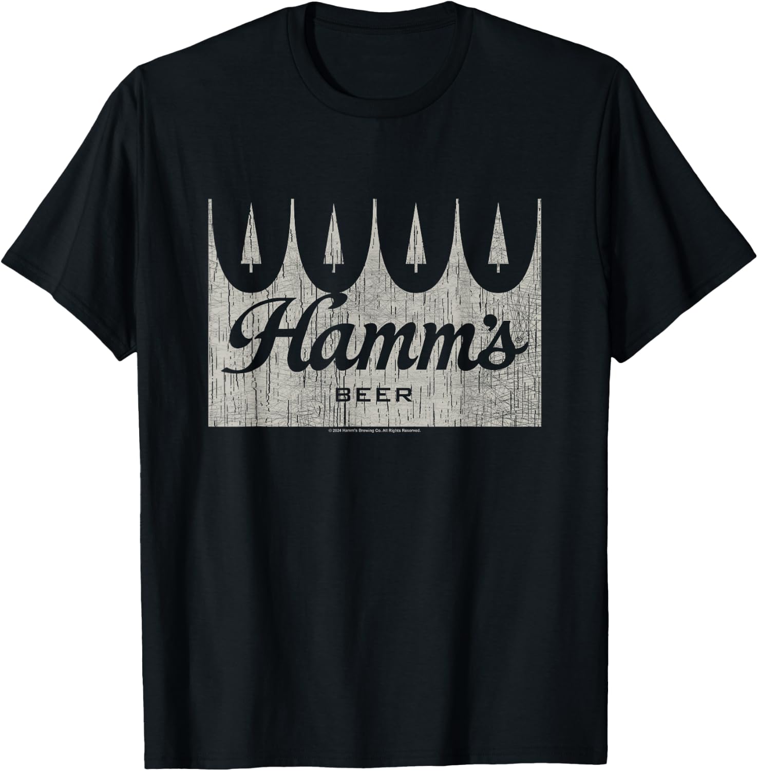 Hamm's Distressed Wooden Sign Beer Badge T-Shirt - T-Shirt | Black