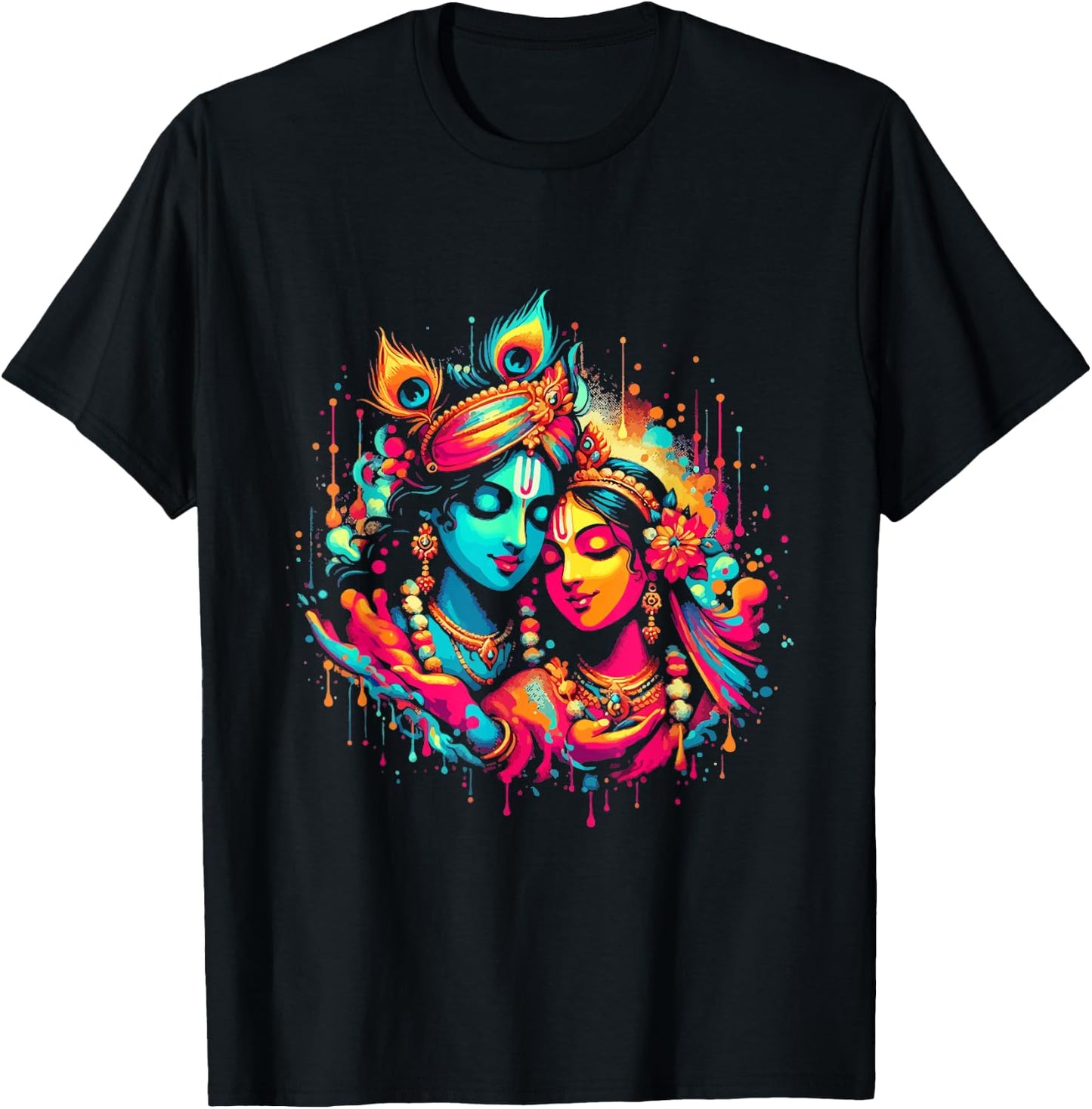 Lord Shri Krishna Radha Rani Radhika Krishna Lover Devotee T-Shirt - T-Shirt | Black
