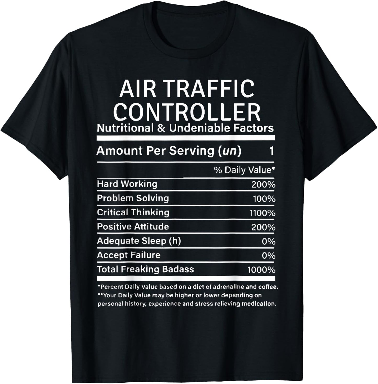 Air Traffic Controller Nutritional Facts Air Traffic Control T-Shirt - T-Shirt | Black