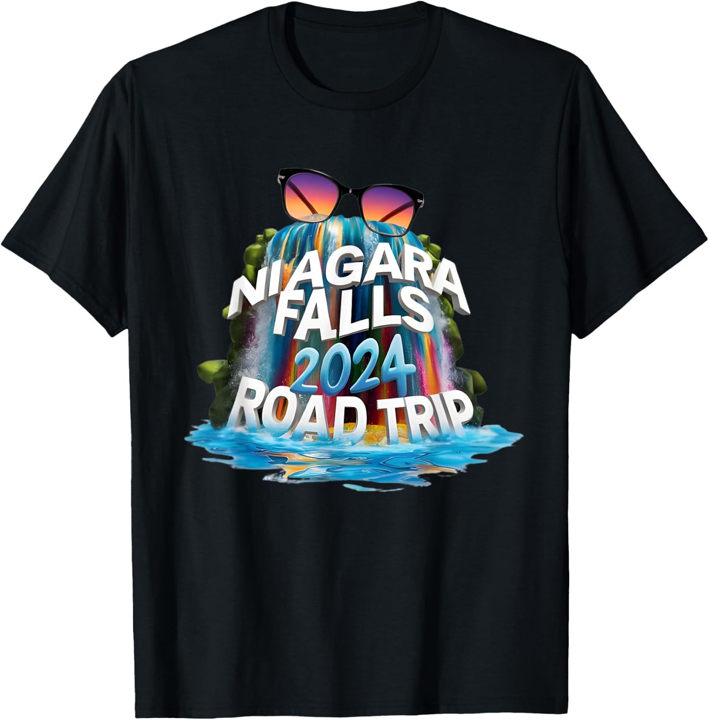 Road Trips Squad Niagara Falls Souvenirs Family 2024 Design T-Shirt - T-Shirt | Black