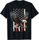 Vintage Bald Eagle American flag 4th Of July Boys Patriotic T-Shirt - T-Shirt | Black