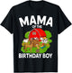 Mama Of The Birthday Boy Farm Animal Bday Party Celebration T-Shirt - T-Shirt | Black