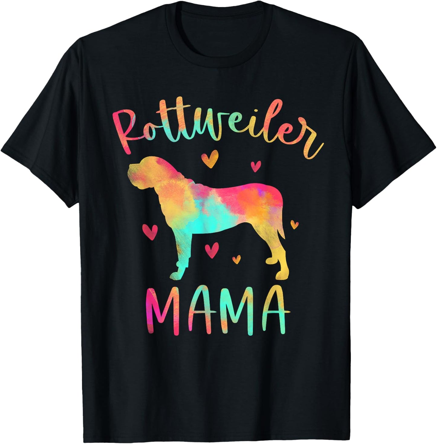 Rottweiler Mama Colorful Rottie Gifts Dog Mom T-Shirt - T-Shirt | Black