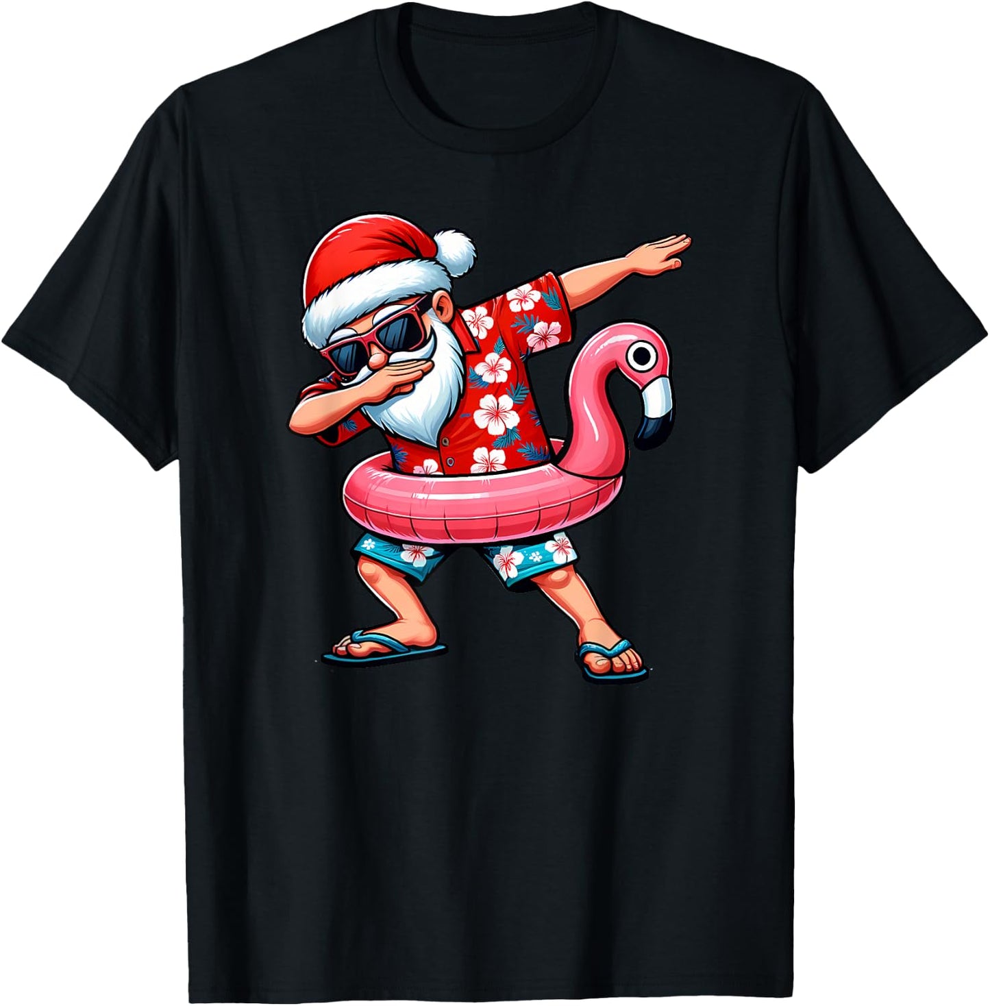 Dabbing Santa Christmas in July Hawaiian Xmas Dab Boys Men T-Shirt - T-Shirt | Black