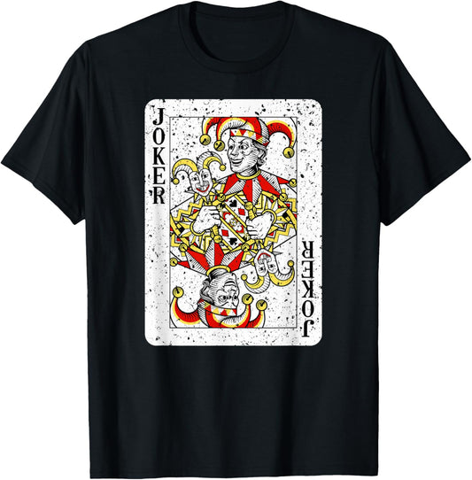 Joker Deck of Playing Cards Vintage Retro Style T-Shirt - T-Shirt | Black