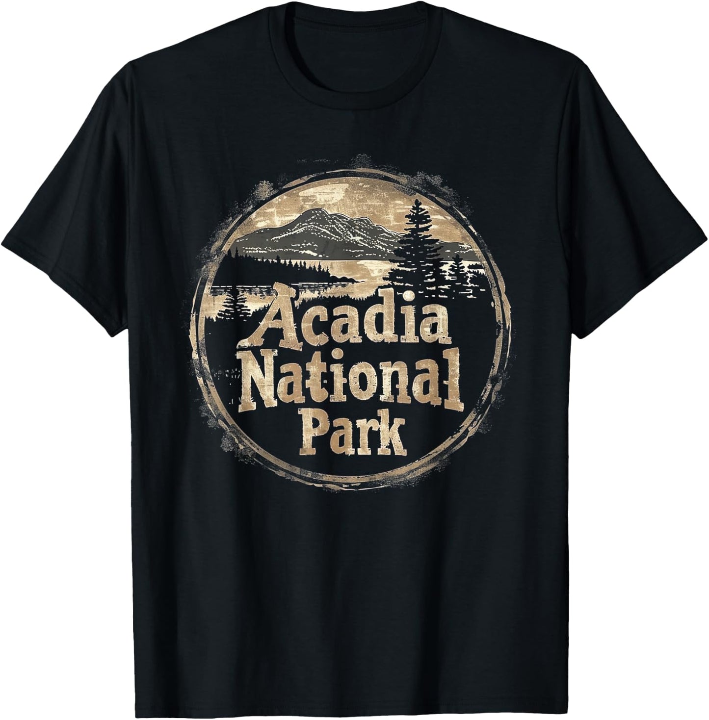Acadia - US National Park Vintage Men Women Kids Retro T-Shirt - T-Shirt | Black
