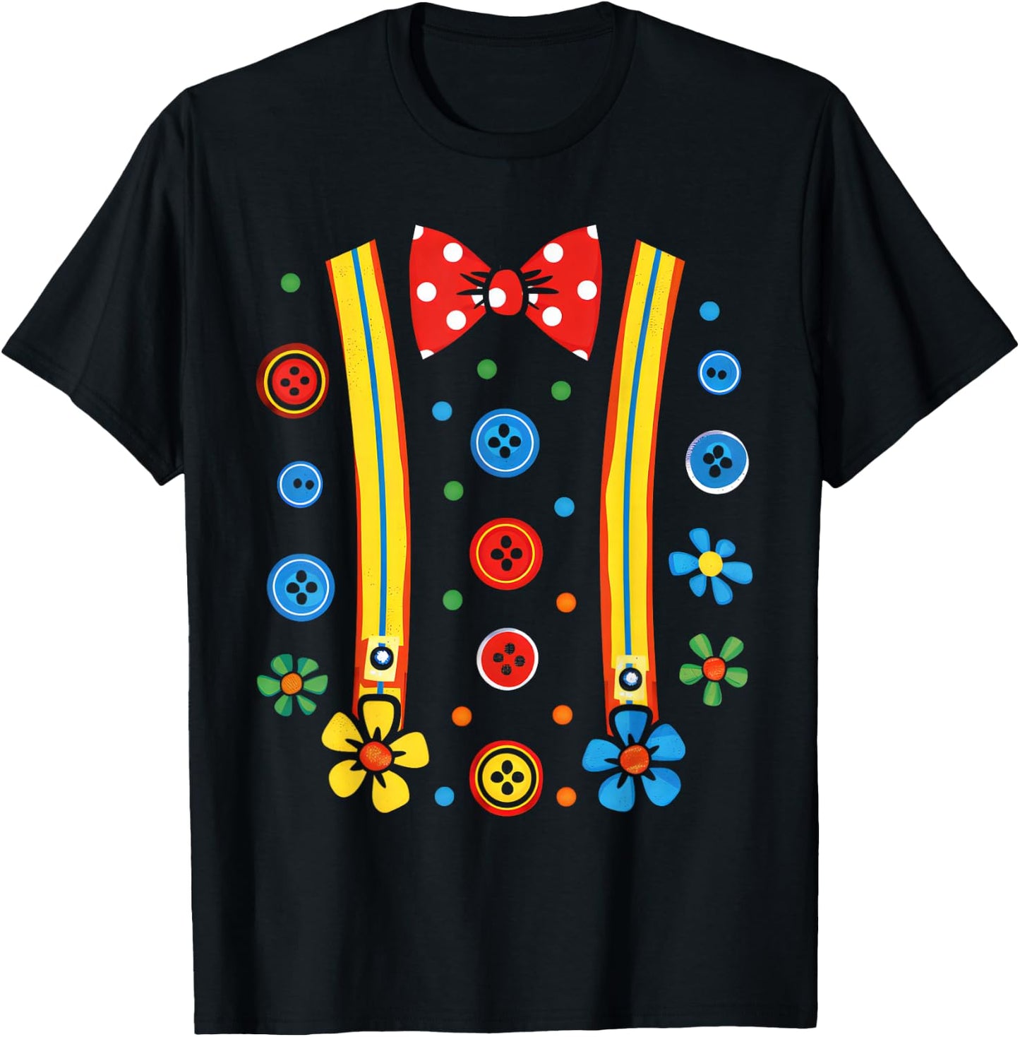 Clown Costume Circus Birthday Party Halloween Men Women Kids T-Shirt - T-Shirt | Black