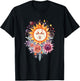 Mystic Sun and Moon Woman Mystical Flowers Aesthetic T-Shirt - T-Shirt | Black