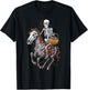 Skeleton Riding Mummy Horse Halloween Candy Fun T-Shirt - T-Shirt | Black