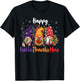 Happy Hallothanksmas Gnomes Lover Halloween Merry Christmas T-Shirt - T-Shirt | Black