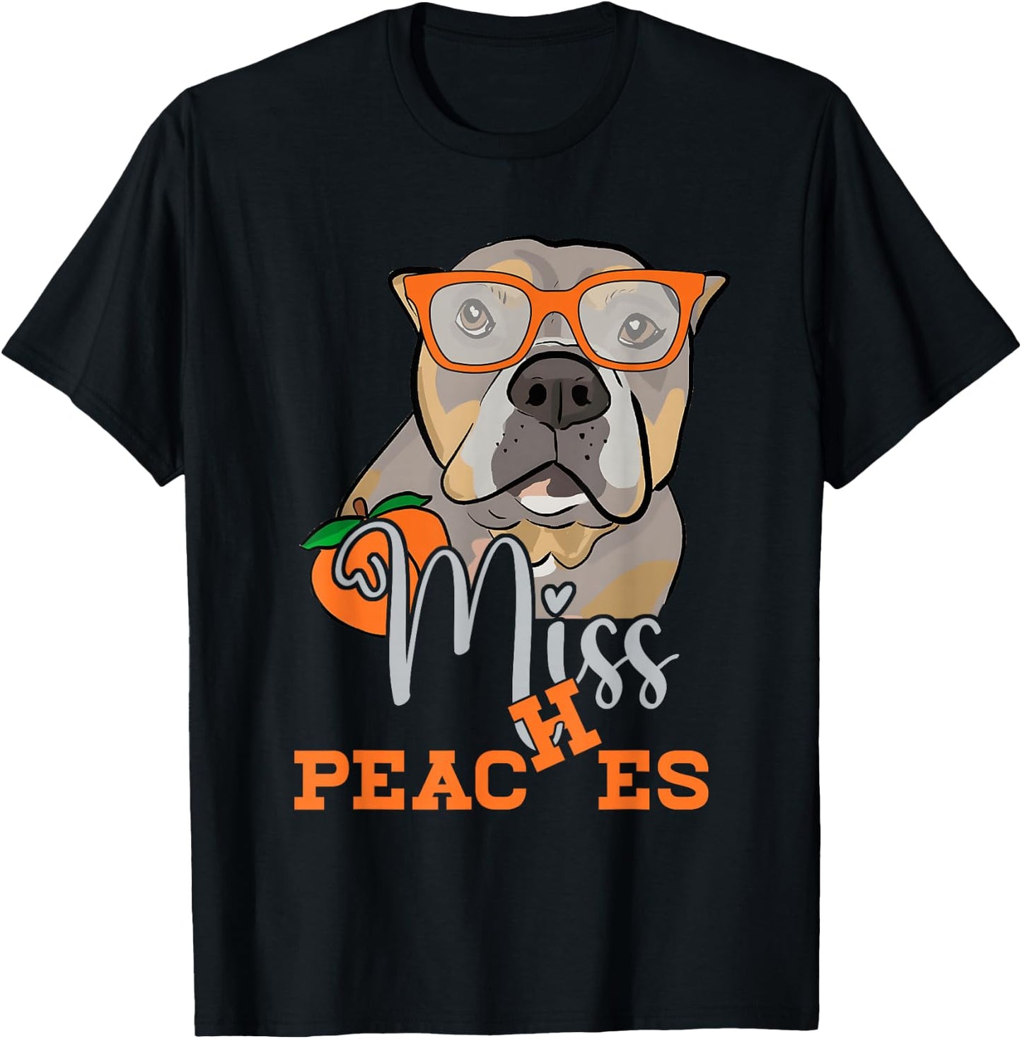 Miss a Peaches Pitbull Dog Animal Pet Lover Humor T-Shirt - T-Shirt | Black