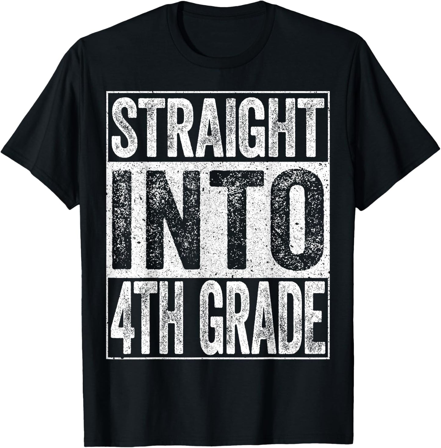 Straight Into 4th Grade Shirt Boy Girl Back To School T-Shirt - T-Shirt | Black